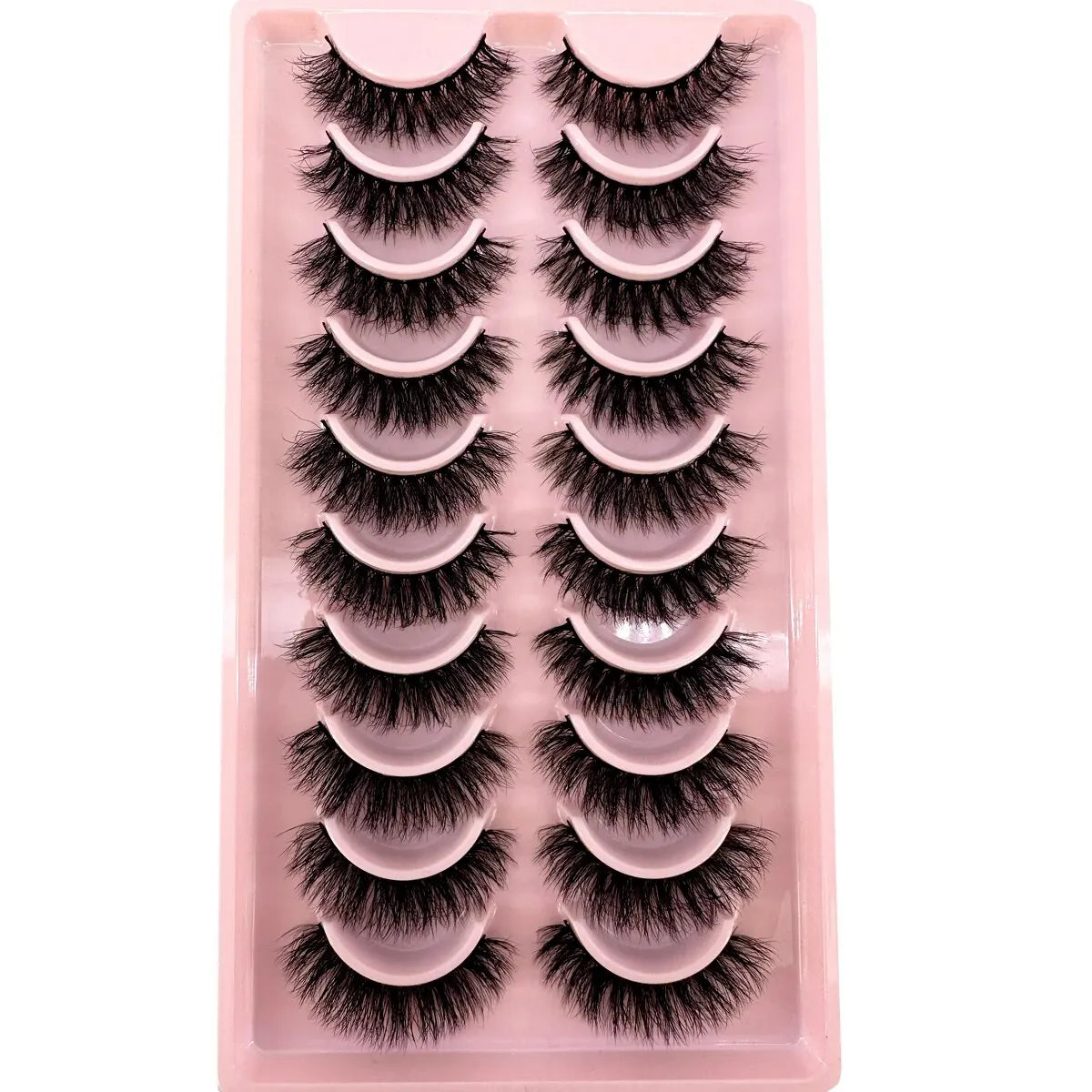 10Pairs 3D Mink Lashes Natural Wispy Mink Eyelashes 5DFluffy Cat Eye False Eyelashes Extension Makeup Eyelashes Beauty Fake Lash