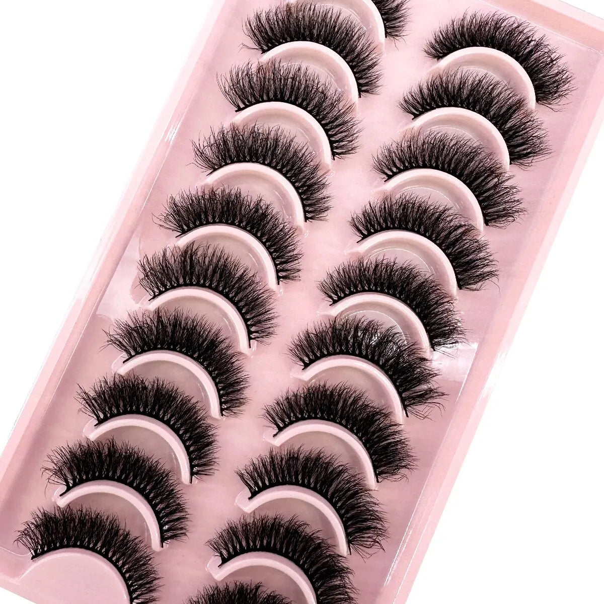 10Pairs 3D Mink Lashes Natural Wispy Mink Eyelashes 5DFluffy Cat Eye False Eyelashes Extension Makeup Eyelashes Beauty Fake Lash