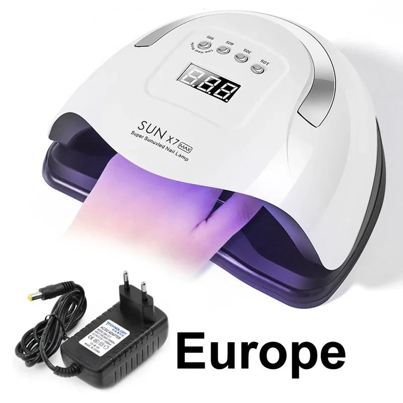 180W SUN X7 MAX UV LED Lamp for Manicure Nail Lamps Nail Dryer for Curing UV Gel Nail Tools With Sensor LCD Display