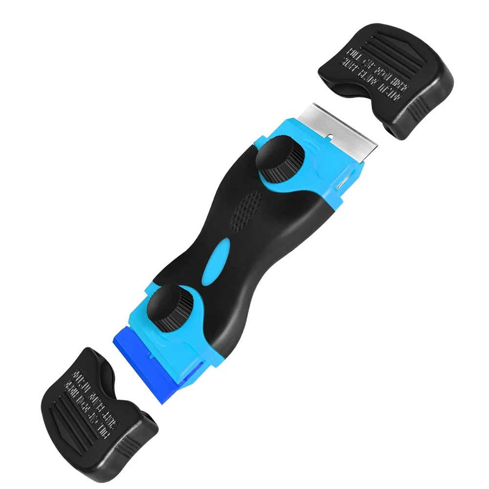 Double Edge Razor Blade Scraper with 20PCS Blades Car Stickers Remover Window Glass Stove Decals Labels Paint Cleaning Shovel