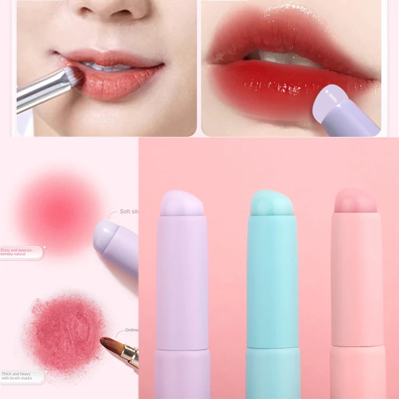 Upgrade Silica Gel Lip Brush with Cover Portable Lipstick Brush Macaron Color Mini Makeup Brush  Crease Concealer Makeup Tool