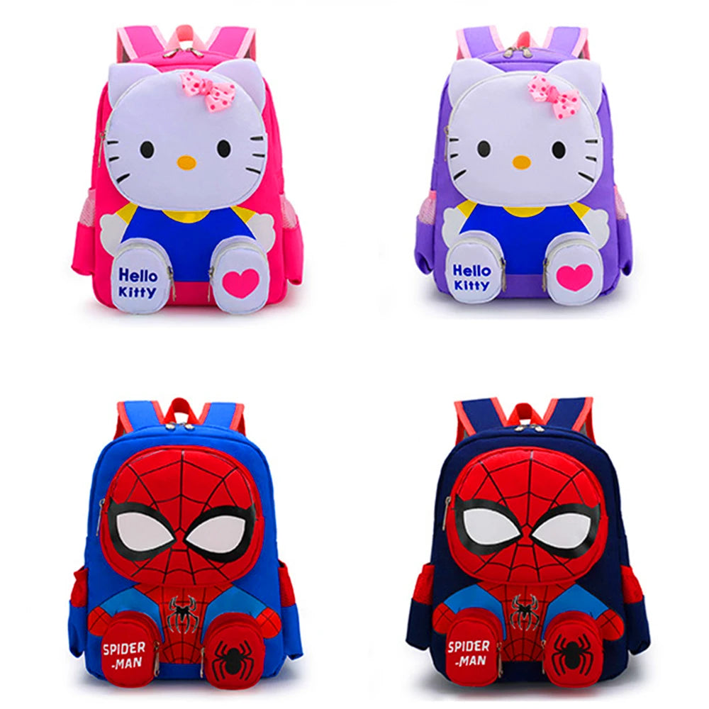 Spiderman Backpacks Super Heroes Student School Bag Cartoon 3d Stereo Kindergarten Backpack Children's Travel Bag Birthday Gift