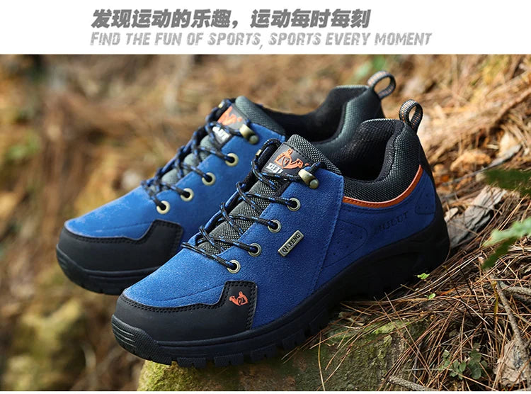 High Quality Outdoor Walking Sneakers Rubber Sole Suede Leather Men Hiking Shoes Durable Leather Climbing Shoes Zapatillas 36-47