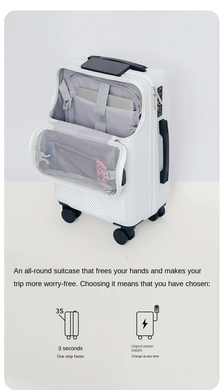 Travel Suitcase Carry on Luggage Cabin Rolling Luggage Trolley Password Suitcase Bag with Wheels Business Lightweight Luggage