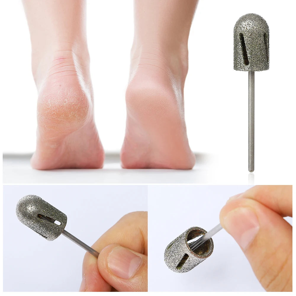 80/120# Nail Drill Bit Diamond pedicure polish Cap Foot Callus Cuticle Cutter Burr Manicure Accessories Milling Electric File